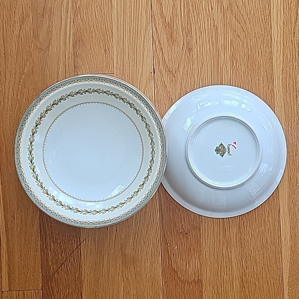 Vintage Alden by Meito Elegant Dinnerware - Gold Trim, Aqua Band 6 Rim Soup Bowl